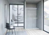 Душевая дверь в нишу Vincea Slim Soft 110 см, профиль хром, стекло прозрачное