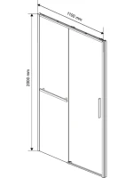 Душевая дверь в нишу Vincea Slim Soft 110 см, профиль хром, стекло прозрачное