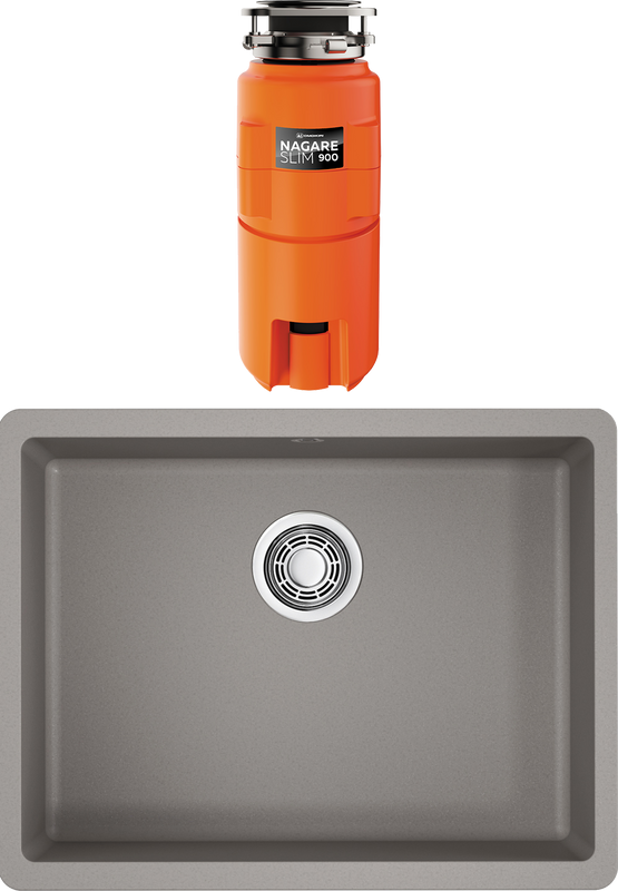 Комплект Мойка Omoikiri Kata 54-U-GR leningrad grey + Измельчитель Nagare slim 900