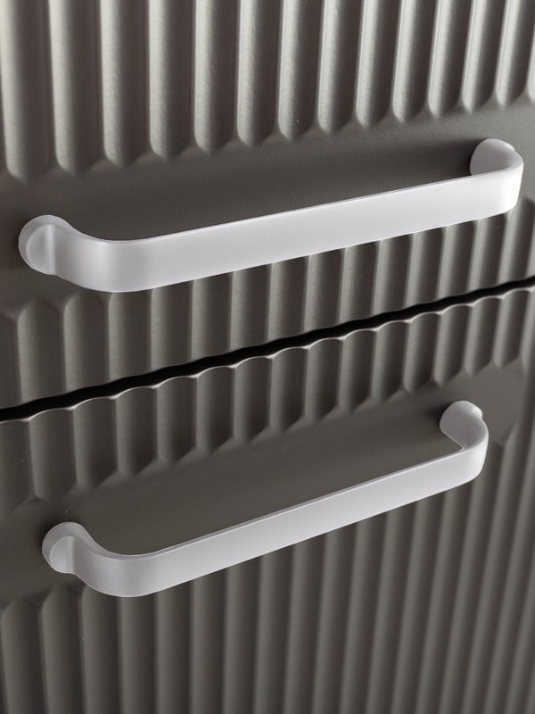 Шкаф-пенал для ванной BelBagno Due 40 подвесной, ручки белые, оружейная сталь