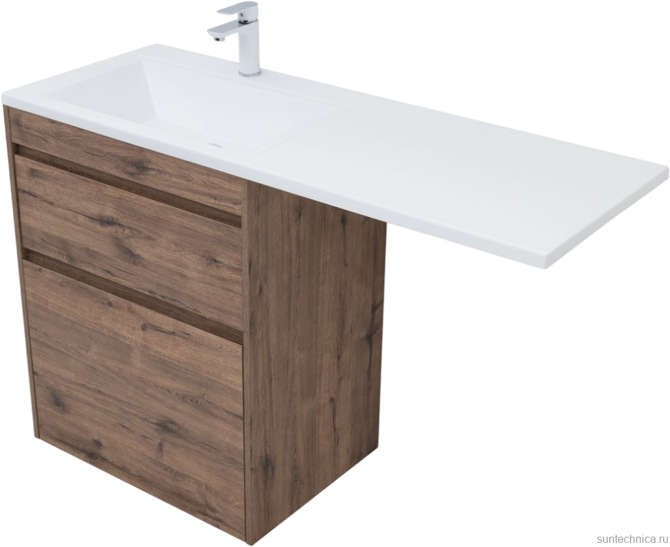 Тумба под раковину без столешницы Aquanet Токио 68 напольная, дуб веллингтон, под стиральную машину