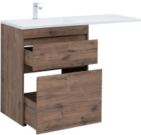 Тумба под раковину без столешницы Aquanet Токио 68 напольная, дуб веллингтон, под стиральную машину