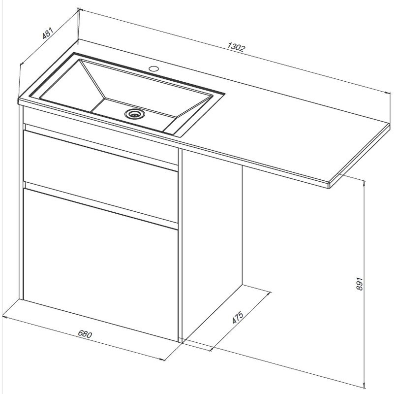 Тумба под раковину без столешницы Aquanet Токио 68 напольная, дуб веллингтон, под стиральную машину