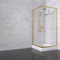 Душевой уголок Triton Вента -Голд 90х90, профиль золото, стекло прозрачное, с поддоном