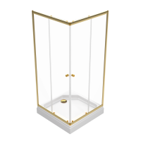 Душевой уголок Triton Вента -Голд 90х90, профиль золото, стекло прозрачное, с поддоном