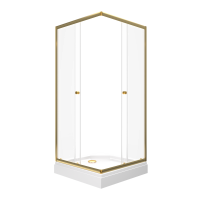 Душевой уголок Triton Вента -Голд 90х90, профиль золото, стекло прозрачное, с поддоном
