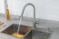 Смеситель для кухни Gappo G4398-45 с выдвижным изливом, сатин