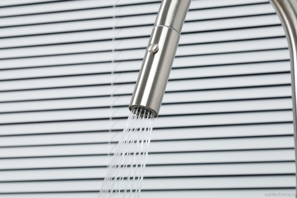 Смеситель для кухни Gappo G4398-45 с выдвижным изливом, сатин