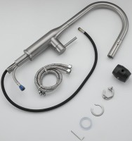 Смеситель для кухни Gappo G4398-45 с выдвижным изливом, сатин