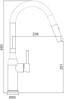 Смеситель для кухни Gappo G4398-45 с выдвижным изливом, сатин