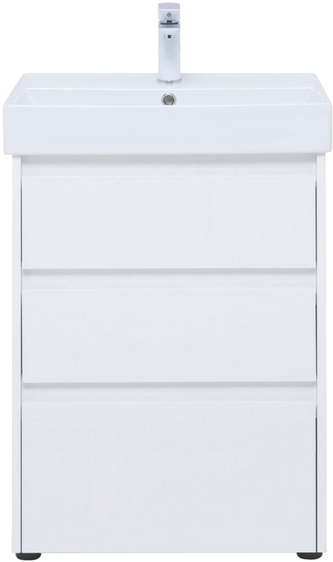 Тумба с раковиной Aquanet Nova Lite 60 напольная, белая, 3 ящика