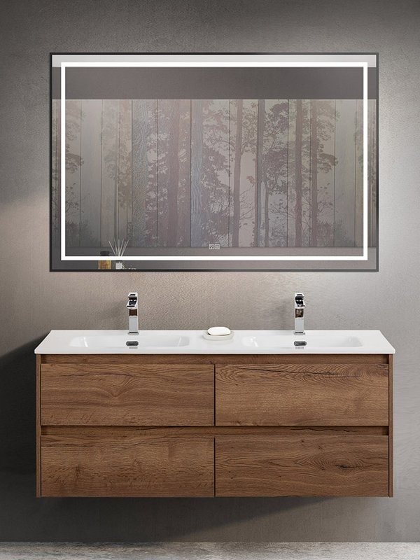 Мебель для ванной комнаты BelBagno Kraft 120 для двоих, 4 ящика, rovere tabacco