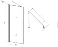 Шторка на ванну Veconi Palau PL85B-70-01-C8 70 см, профиль черный