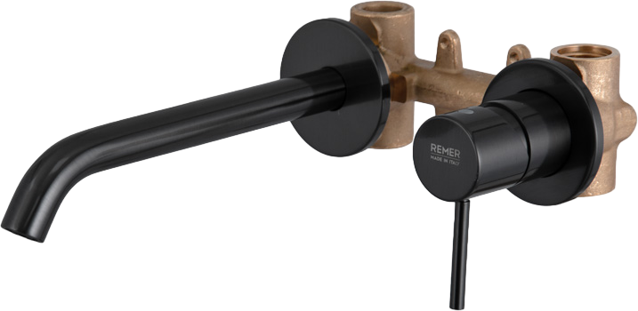 Смеситель для раковины Remer X Style X15PL С ВНУТРЕННЕЙ ЧАСТЬЮ, чёрный брашированный хром