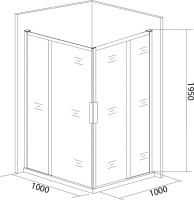 Душевой уголок Good Door Idea CR-100-C-CH 100x100, профиль хром