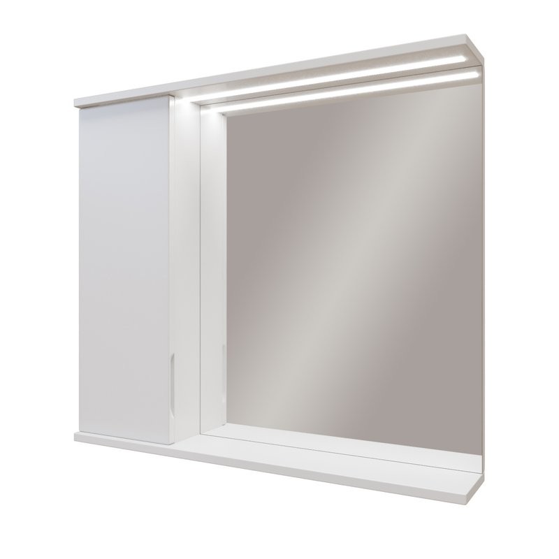 Зеркало Mixline Лайн 80 левое с подсветкой, белое