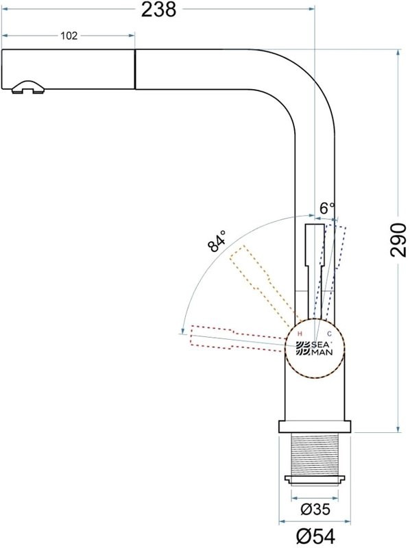 Смеситель для кухни Seaman Eco Venice SSN-0912P-GL gun light