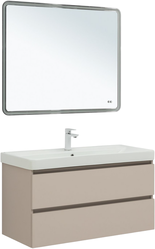 Мебель для ванной комнаты Aquanet Вега 2.0 100 подвесная, бежевая матовая