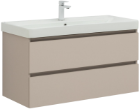 Мебель для ванной комнаты Aquanet Вега 2.0 100 подвесная, бежевая матовая