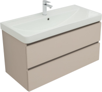 Мебель для ванной комнаты Aquanet Вега 2.0 100 подвесная, бежевая матовая