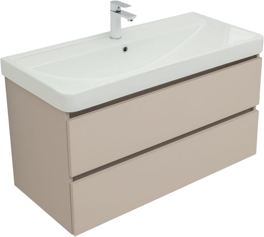 Мебель для ванной комнаты Aquanet Вега 2.0 100 подвесная, бежевая матовая
