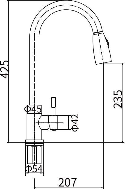 Смеситель для кухни Fashun A56109 сатин