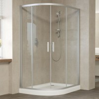 Душевой уголок Vegas Glass ZS-F 120*110 07 01 профиль матовый хром, стекло прозрачное