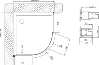 Душевой уголок Vegas Glass ZS-F 120*110 07 01 профиль матовый хром, стекло прозрачное