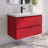 Тумба под раковину без столешницы Caprigo Forte 90 подвесная, красная