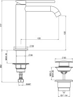 Смеситель для раковины Gattoni Circle Two 9144/91NO nero opaco