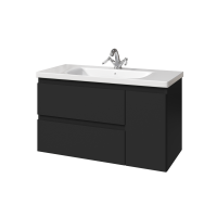 Тумба с раковиной Caprigo Forte 100 R подвесная, черная