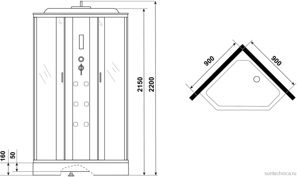 Душевая кабина Niagara Ultra NG-306-01 90х90, с низким поддоном