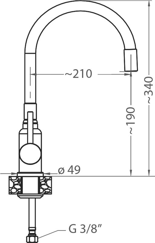 Смеситель для кухни Alveus Flexa 1147056 черный