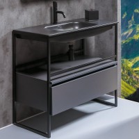 Мебель для ванной комнаты Armadi Art Loft 100 антрацит, напольная