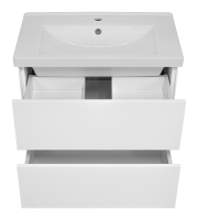 Тумба под раковину без столешницы Misty Твист 70 белая глянцевая