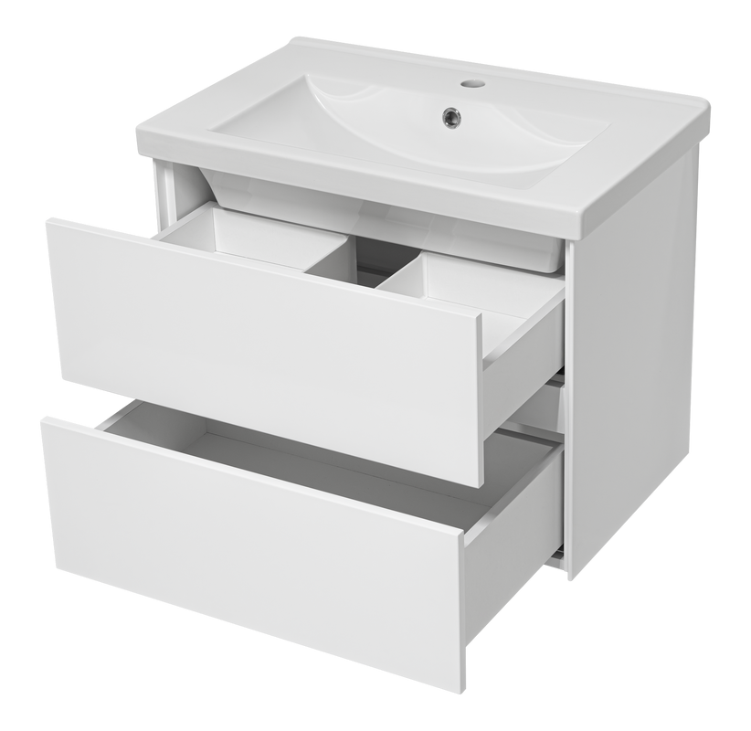 Тумба под раковину без столешницы Misty Твист 70 белая глянцевая