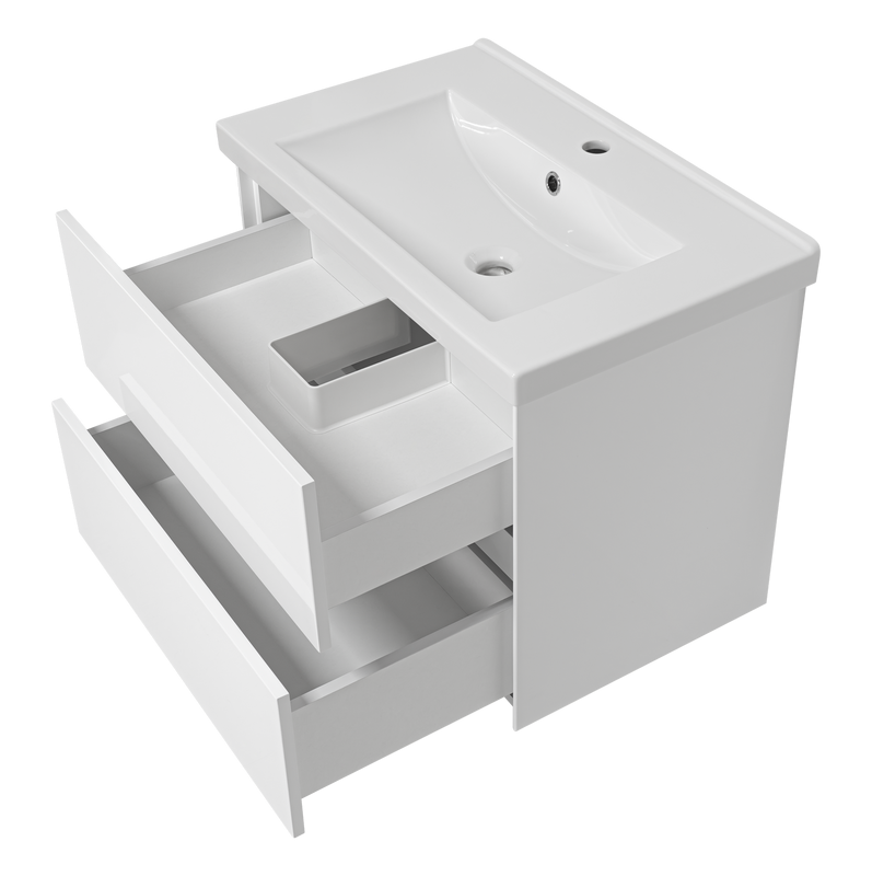 Тумба под раковину без столешницы Misty Твист 70 белая глянцевая