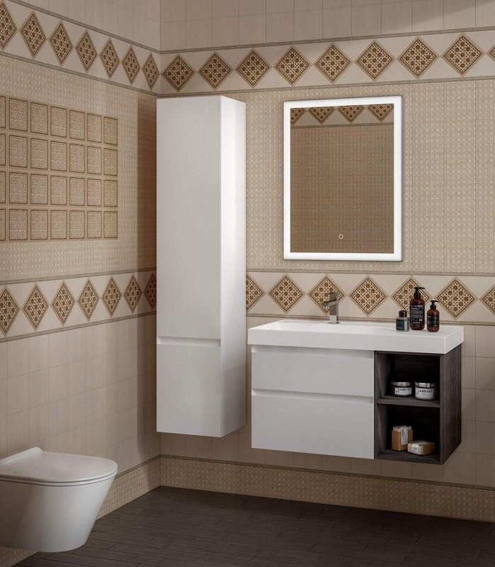 Шкаф пенал для ванной KERAMA MARAZZI Cubo 165 R белый матовый
