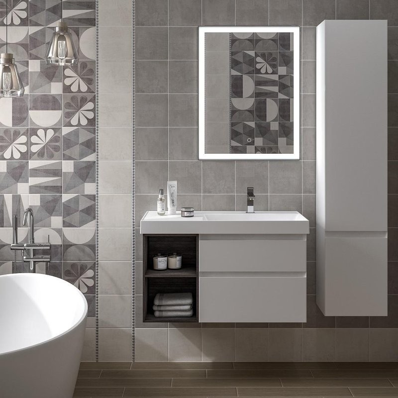 Шкаф пенал для ванной KERAMA MARAZZI Cubo 165 R белый матовый