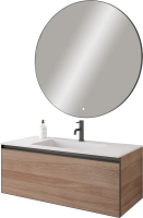 Тумба под раковину без столешницы Armadi Art Quatro 1 100 willow, профиль anthracite