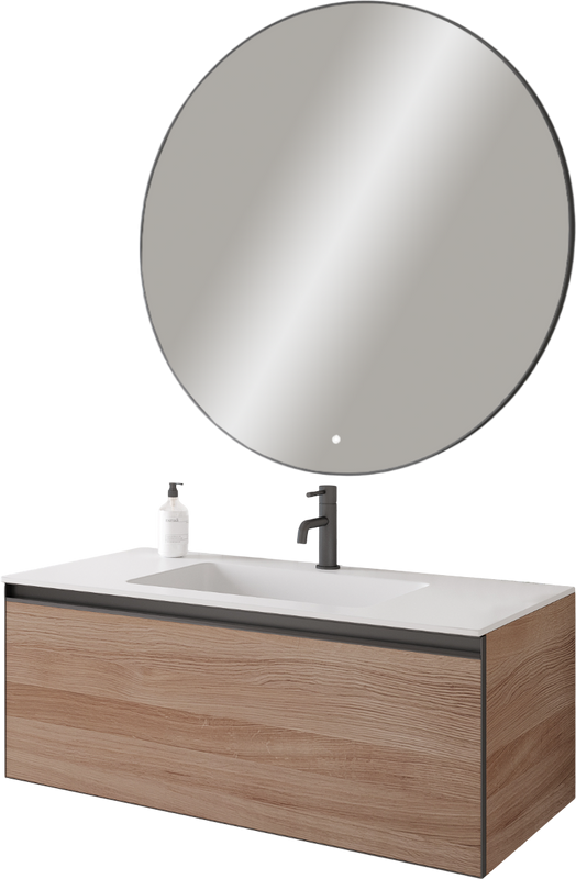 Тумба под раковину без столешницы Armadi Art Quatro 1 100 willow, профиль anthracite