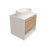 Тумба подвесная для ванной 55 см Teymi Ritta корпус белый фасад дуб T60537