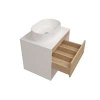 Тумба подвесная для ванной 55 см Teymi Ritta корпус белый фасад дуб T60537