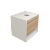 Тумба подвесная для ванной 55 см Teymi Ritta корпус белый фасад дуб T60537