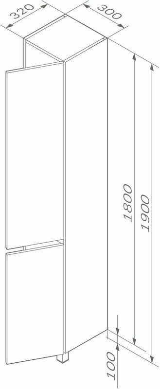 Шкаф-пенал для ванной AM.PM Gem S 30 R напольный, графит матовый