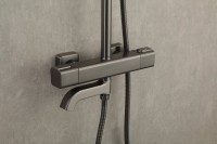 Душевая стойка Gappo G91 G2491-9 с термостатом, оружейная сталь