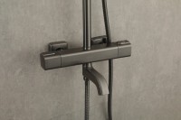 Душевая стойка Gappo G91 G2491-9 с термостатом, оружейная сталь