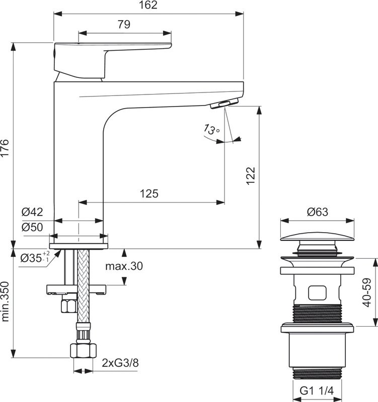 Смеситель Ideal Standard Cerafine O BD131SI silver