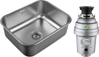 Комплект Мойка Zorg R ZR 5343 нержавеющая сталь + Измельчитель Inox D
