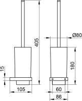 Ершик для унитаза Keuco Edition 11 11164 титан черный шлифованный